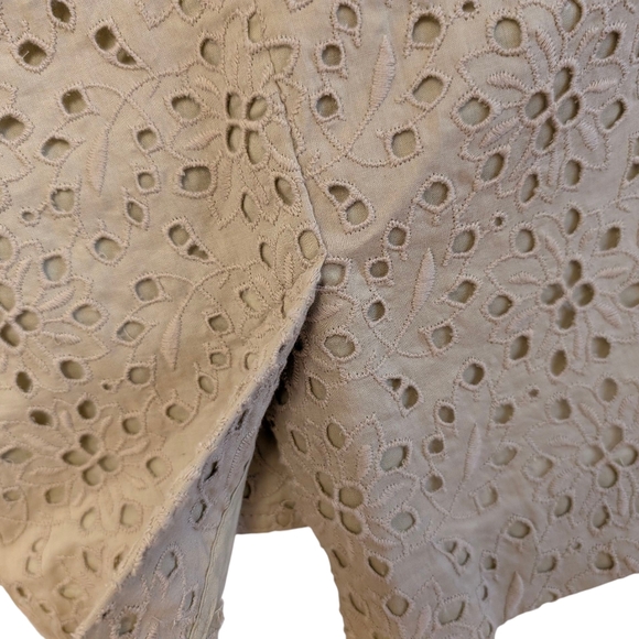 TALBOTS Eyelet Skirt Jacket Suit Tan Neutral Business Polished Set 12 - Picture 5 of 16